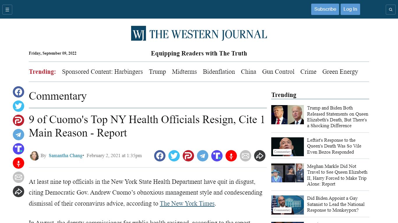 9 of Cuomo's Top NY Health Officials Resign, Cite 1 Main Reason - Report